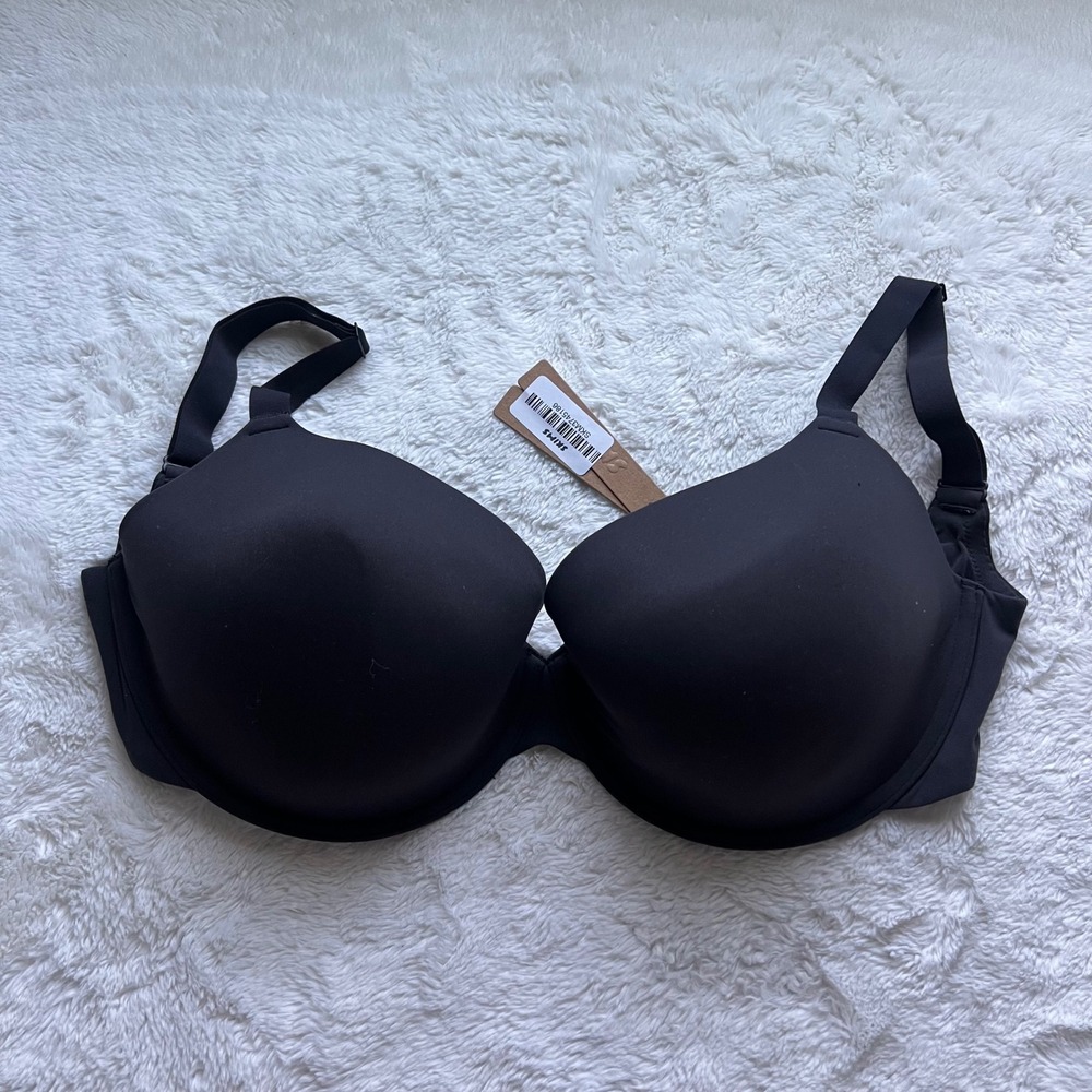SKIMS Women's Fits Everybody T-Shirt Bra Onyx Black Size 34H BA-DEM-9221 NEW